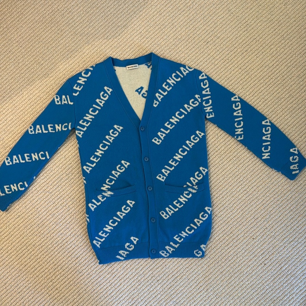 Beautiful Balenciaga cardigan size S Blue/white